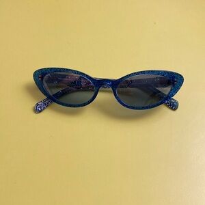 Miu Miu Blue Sparkle Cat Eye Sunglasses
